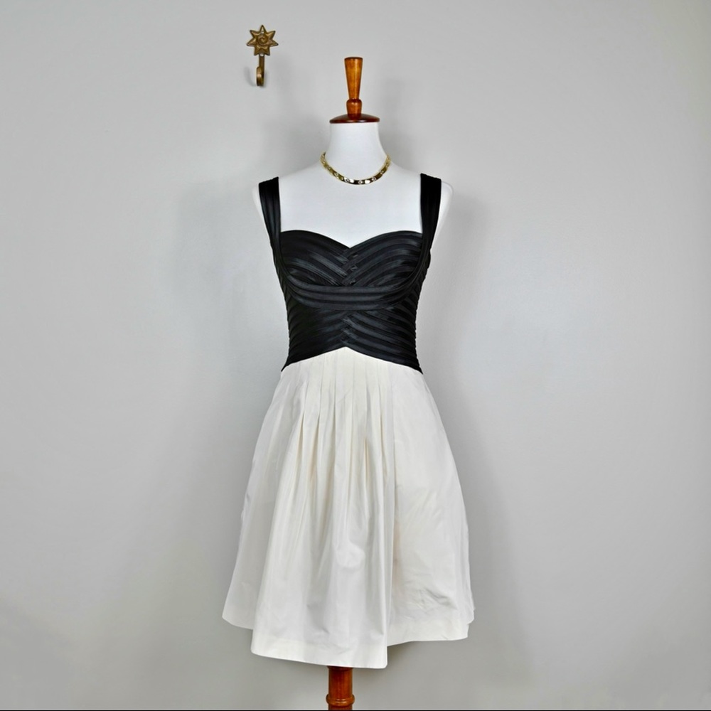 BCBGMaxAzria Cocktail Dress Black & Cream